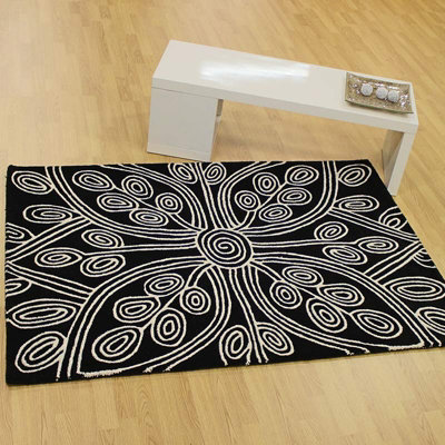 Kaya Black Rug Rug 200x300cm for the Living Room