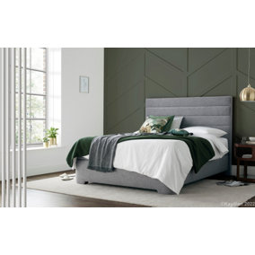 Kaydian Appleby Ottoman Storage Bed: Grey Fabric Contemporary Design with Spacious Storage