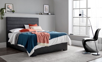 Kaydian Appleby Ottoman Storage Bed: Slate Grey Fabric Contemporary Design with Spacious Storage