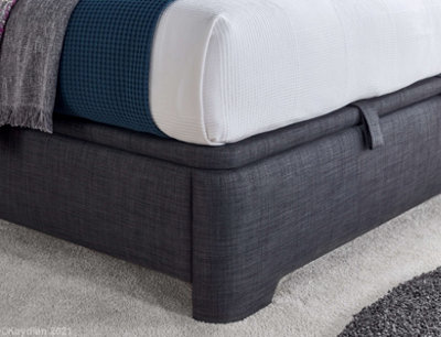 Kaydian Appleby Ottoman Storage Bed: Slate Grey Fabric Contemporary Design with Spacious Storage