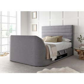 Kaydian Appleby TV Storage Bed: Marbella Grey Fabric Contemporary Design with Spacious Storage