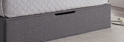 Kaydian Whitburn Grey 4FT6 Double Bed Frame Ottoman Storage with Free Mattress