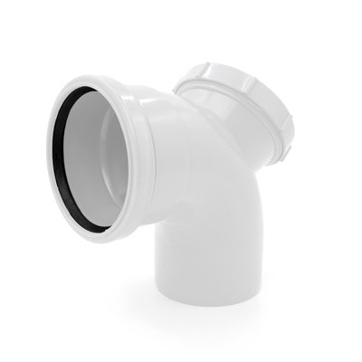 Kayflow 110mm Soil (S11) - 90 deg Short Access Bend (Single Socket), White