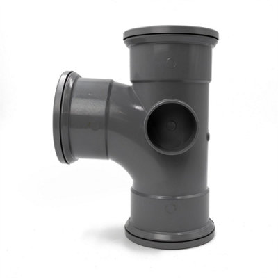 Kayflow 110mm Soil (S12) - 90 deg Branch (Triple Socket), Grey