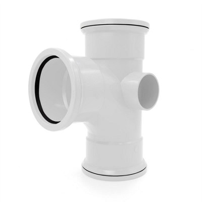 Kayflow 110mm Soil (S12) - 90 deg Branch (Triple Socket), White