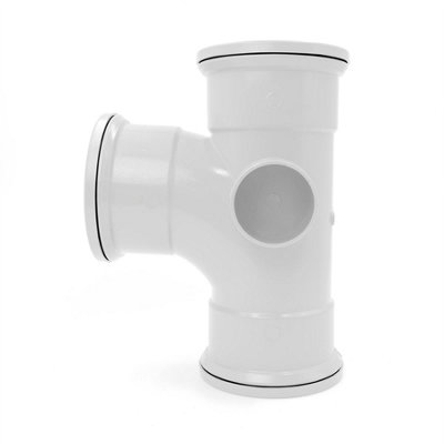 KAYFLOW 110MM SOIL (S12) - 90 DEG BRANCH (TRIPLE SOCKET), WHITE