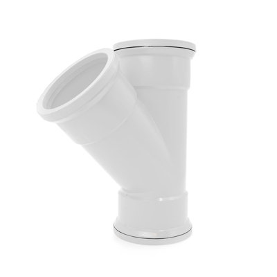 Kayflow 110mm Soil (S13) - 45 deg Branch (Triple Socket), White