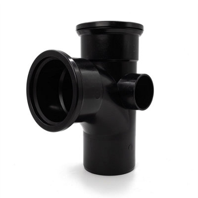 Kayflow 110mm Soil (S14) - 90 deg Branch (Double Socket), Black