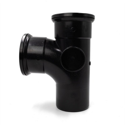 Kayflow 110mm Soil (S14) - 90 deg Branch (Double Socket), Black