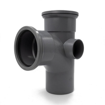 Kayflow 110mm Soil (S14) - 90 deg Branch (Double Socket), Grey