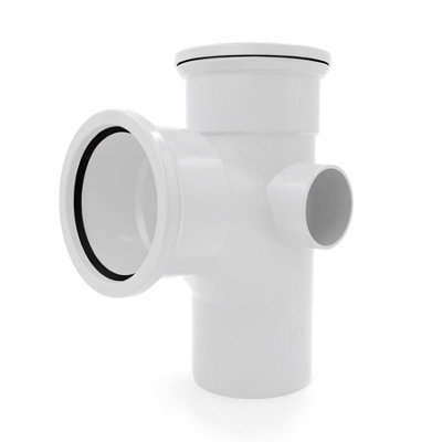 Kayflow 110mm Soil (S14) - 90 deg Branch (Double Socket), White