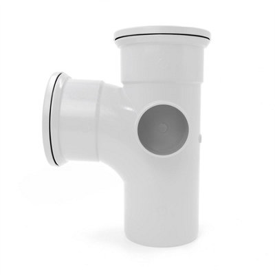 Kayflow 110mm Soil (S14) - 90 deg Branch (Double Socket), White