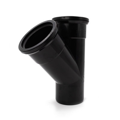Kayflow 110mm Soil (S15) - 45 deg Branch (Double Socket), Black