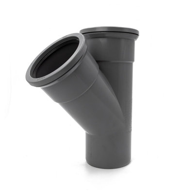 Kayflow 110mm Soil (S15) - 45 deg Branch (Double Socket), Grey