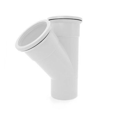 Kayflow 110mm Soil (S15) - 45 deg Branch (Double Socket), White