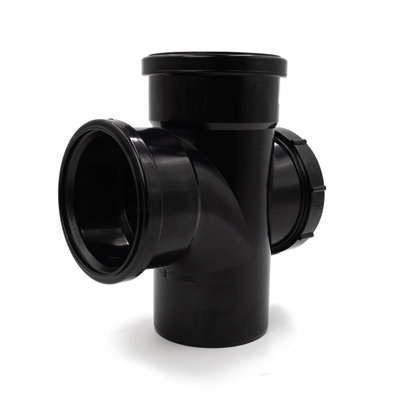 Kayflow 110mm Soil (S18) - Access Junction (Double Socket), Black