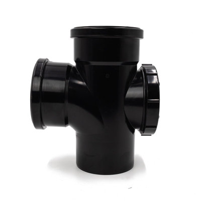 Kayflow 110mm Soil (S18) - Access Junction (Double Socket), Black
