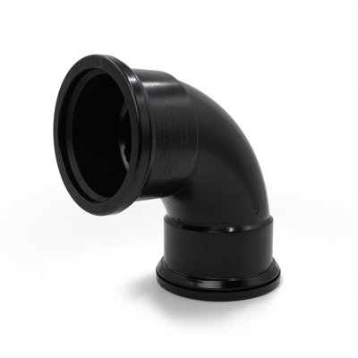 Kayflow 110mm Soil (S3) - 90 deg Bend (Double Socket), Black