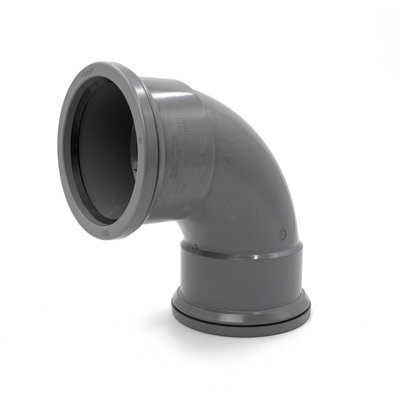 Kayflow 110mm Soil (S3) - 90 deg Bend (Double Socket), Grey