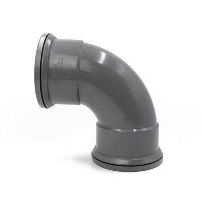 Kayflow 110mm Soil (S3) - 90 deg Bend (Double Socket), Grey