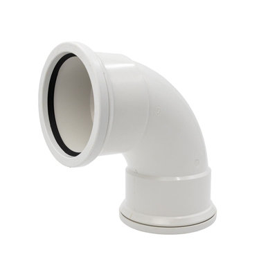Kayflow 110mm Soil (S3) - 90 deg Bend (Double Socket), White