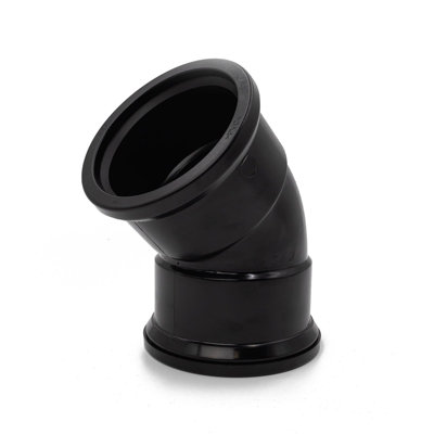 Kayflow 110mm Soil (S4) - 45 deg Bend (Double Socket), Black