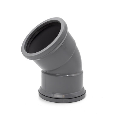 Kayflow 110mm Soil (S4) - 45 deg Bend (Double Socket), Grey