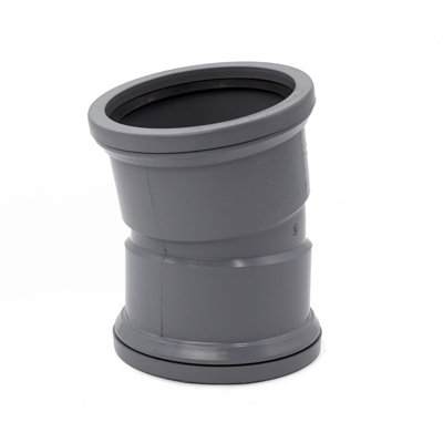 Kayflow 110mm Soil (S6) - 15 deg Bend (Double Socket), Grey