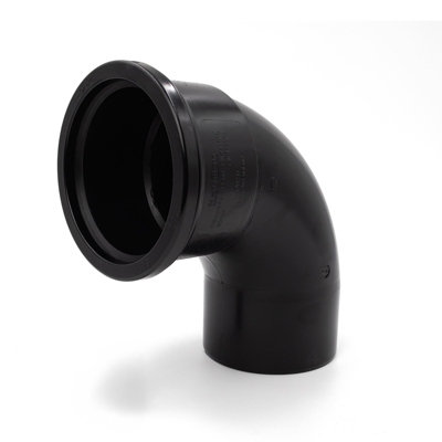Kayflow 110mm Soil (S7) - 90 deg Bend (Single Socket), Black