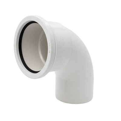 Kayflow 110mm Soil (S7) - 90 deg Bend (Single Socket), White