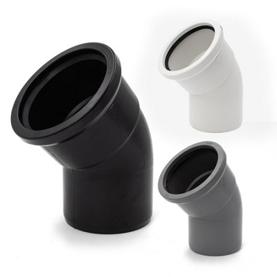 Kayflow 110mm Soil (S8) - 45 deg Bend (Single Socket), Black