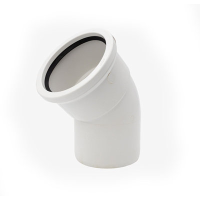 Kayflow 110mm Soil (S8) - 45 deg Bend (Single Socket), White