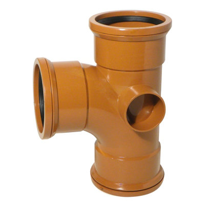 Kayflow (UG39) Underground Drainage - 90 deg Junction (Triple Socket with Twin Boss)