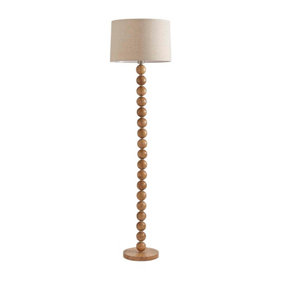 Kayleigh Wooden Floor Lamp with Tapered Shade