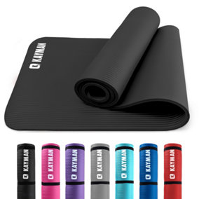 KAYMAN Yoga Mat - Black - 183cm x 60cm - Multi-Purpose Extra Thick Foam Exercise Mats