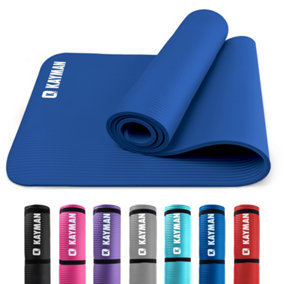 KAYMAN Yoga Mat Blue - 183cm x 60cm Multi-Purpose Extra Thick Foam Exercise Mats