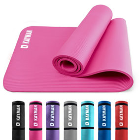 KAYMAN Yoga Mat Pink - 183cm x 60cm Multi-Purpose Extra Thick Foam Exercise Mats