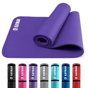KAYMAN Yoga Mat Purple - 183cm x 60cm - Multi-Purpose Extra Thick Foam Exercise Mats