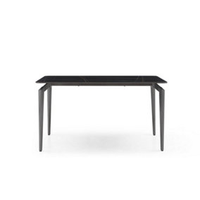 Kayo Rectangular Engineered Marble Dining Table - L140 x W80 x H75 cm - Black