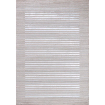 KAYSA Scandi Modern Beige/White Striped Area Rug 160 x 220 cm