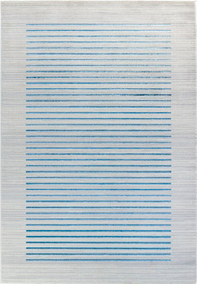 KAYSA Scandi Modern Dark Blue Striped Area Rug 160 x 220 cm