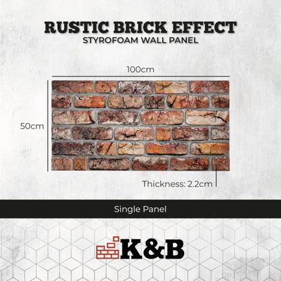 KB Panels 3D Wall Panels - Brick Effect, Lightweight EPS, Easy Install ...