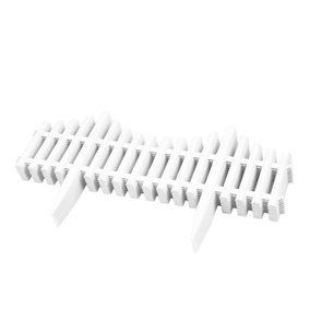 KCT 1 Pack -  Interlocking Flexible White Picket Fence Garden Borders - 8 Pieces Total