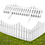 KCT 1 Pack -  Interlocking Flexible White Picket Fence Garden Borders - 8 Pieces Total