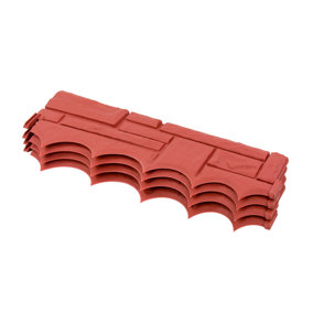 KCT 1 Pack - Red Brick Wall Garden Lawn Border Edging - 4 Pieces Total