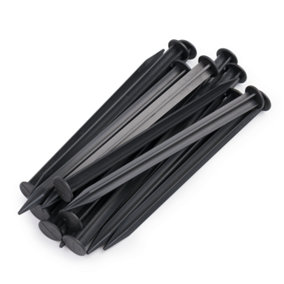 KCT 10 Pack 18cm Plastic Fixing Pegs for Flexible Garden Lawn Edging Securing Ground Stakes Heavy Duty Replacement Spare