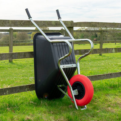 KCT 110L Wheelbarrow Black Heavy Duty Garden Large Plastic Builders ...