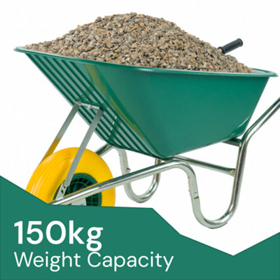 KCT 110L Wheelbarrow Green Heavy Duty Garden Large Plastic Builders ...