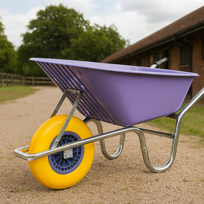 KCT 110L Wheelbarrow Purple Heavy Duty Garden Large Plastic Builder ...