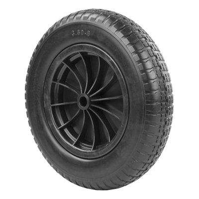 KCT 14" (3.50 - 8) Puncture Proof / Solid Heavy Duty Pu Wheelbarrow Carts Wheel & Tyre